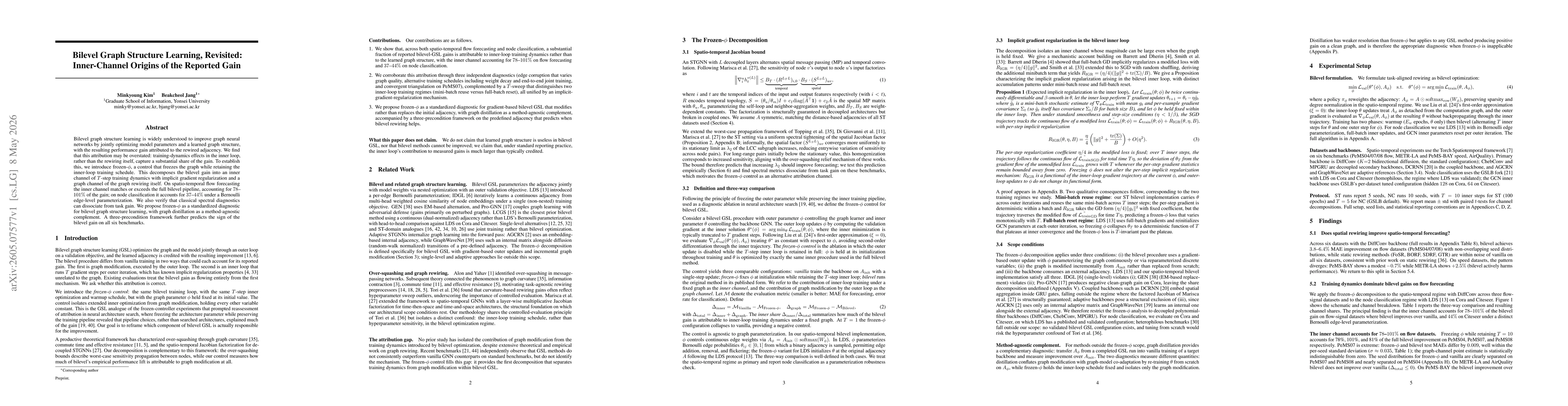 Thumbnail for Bilevel Graph Structure Learning, Revisited: Inner-Channel Origins of the Reported Gain