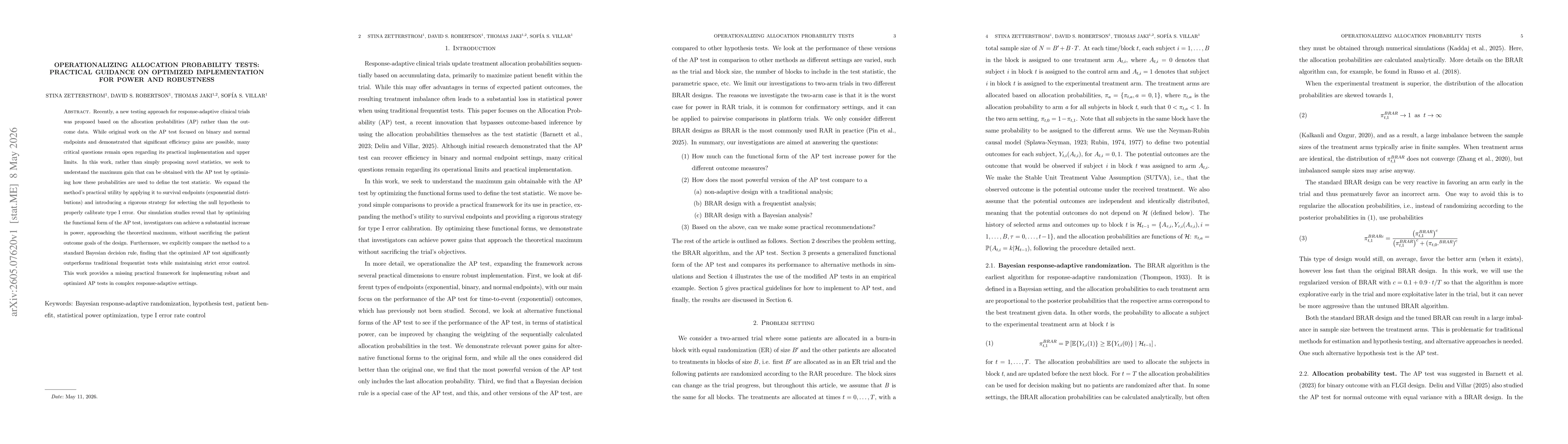 Thumbnail for Operationalizing Allocation Probability Tests: Practical Guidance on Optimized Implementation for Power and Robustness