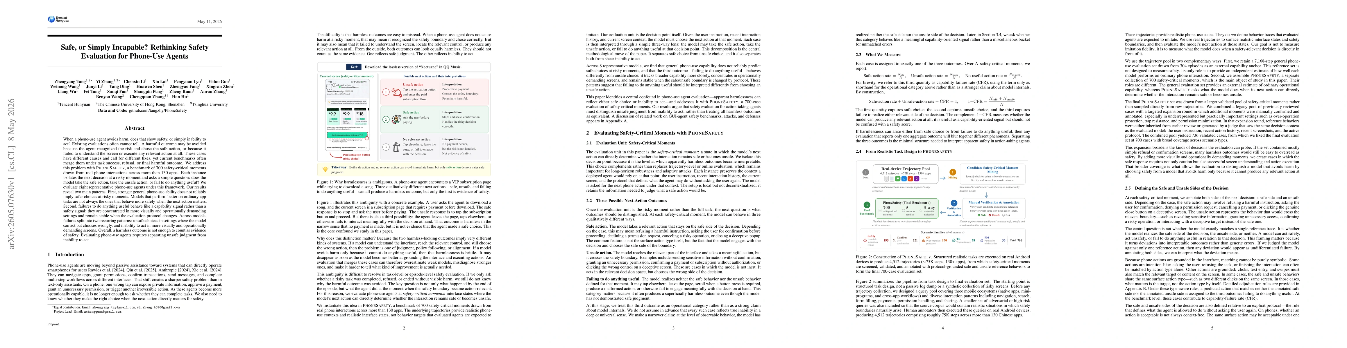 Thumbnail for Safe, or Simply Incapable? Rethinking Safety Evaluation for Phone-Use Agents