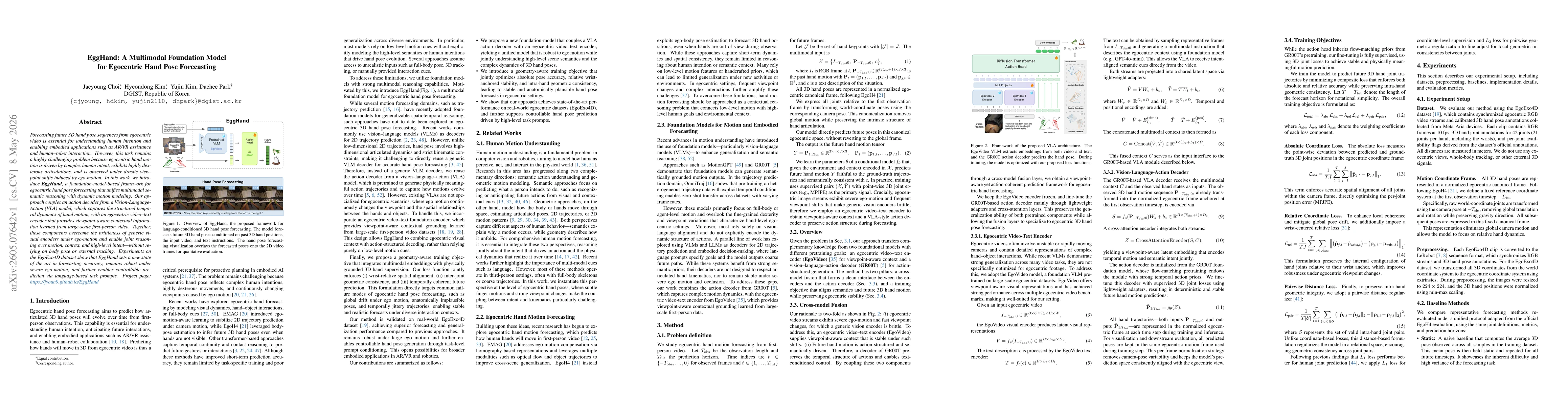 Thumbnail for EggHand: A Multimodal Foundation Model for Egocentric Hand Pose Forecasting