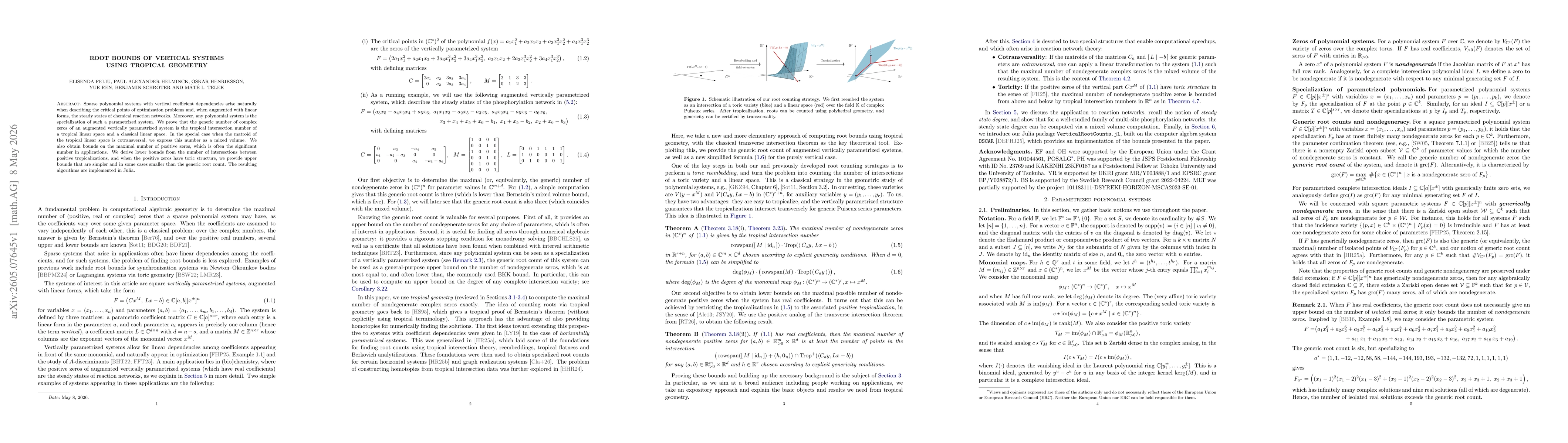 Thumbnail for Root bounds of vertical systems using tropical geometry