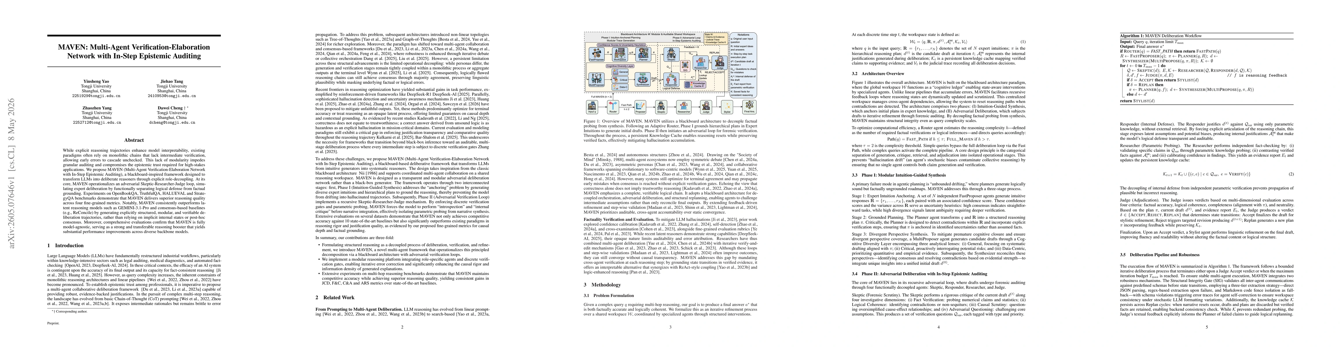 Thumbnail for MAVEN: Multi-Agent Verification-Elaboration Network with In-Step Epistemic Auditing