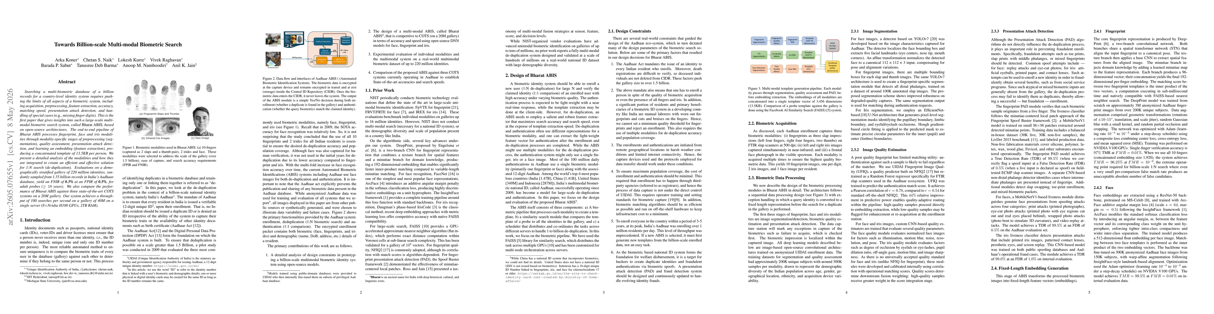 Thumbnail for Towards Billion-scale Multi-modal Biometric Search