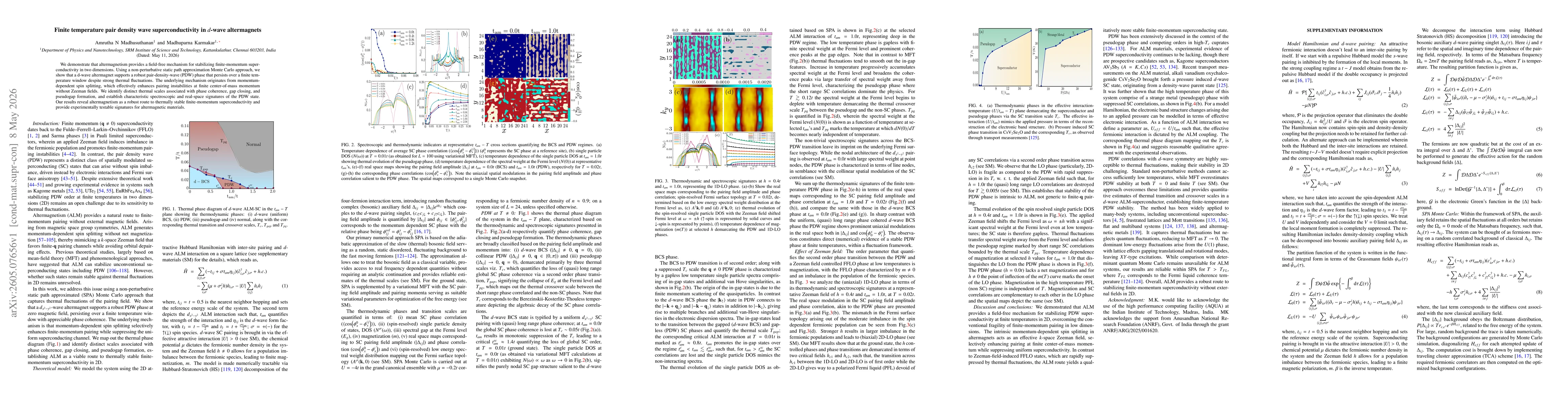 Thumbnail for Finite temperature pair density wave superconductivity in $d$-wave altermagnets