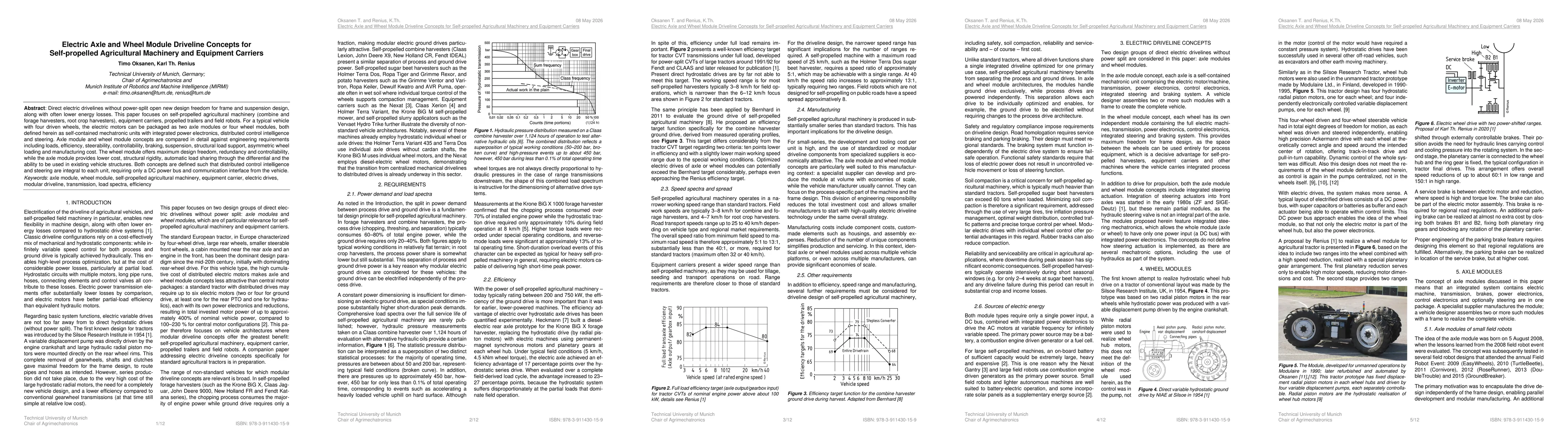Thumbnail for Electric Axle and Wheel Module Driveline Concepts for Self-propelled Agricultural Machinery and Equipment Carriers