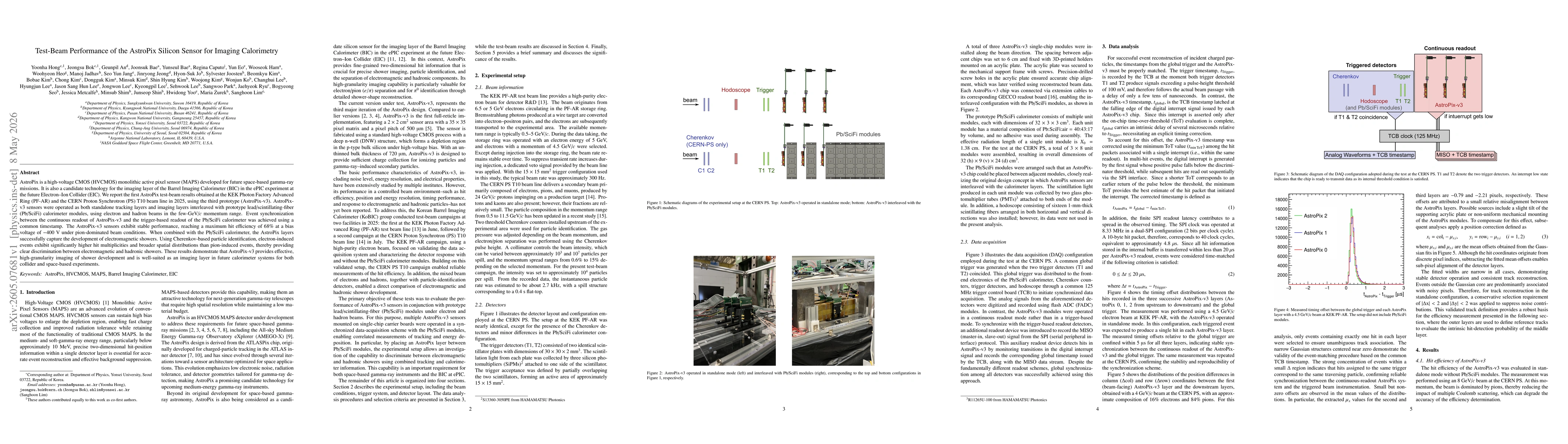 Thumbnail for Test-Beam Performance of the AstroPix Silicon Sensor for Imaging Calorimetry