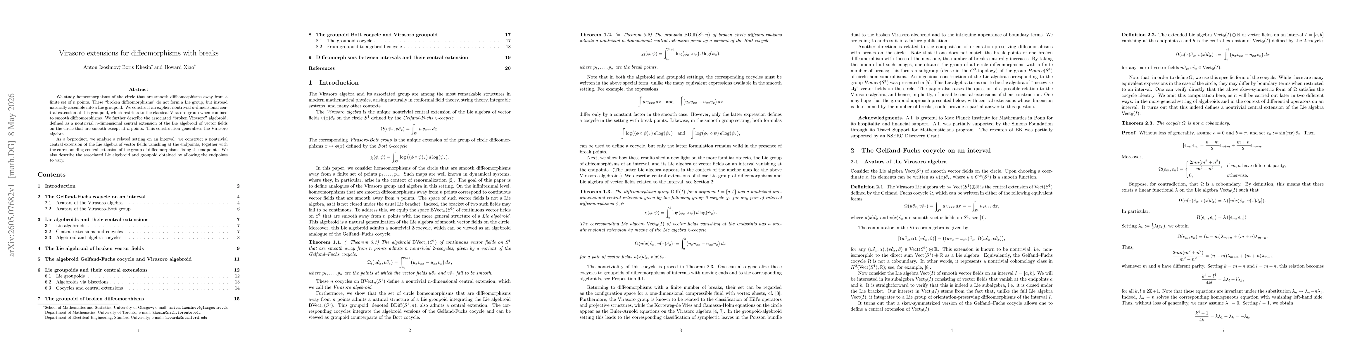 Thumbnail for Virasoro extensions for diffeomorphisms with breaks