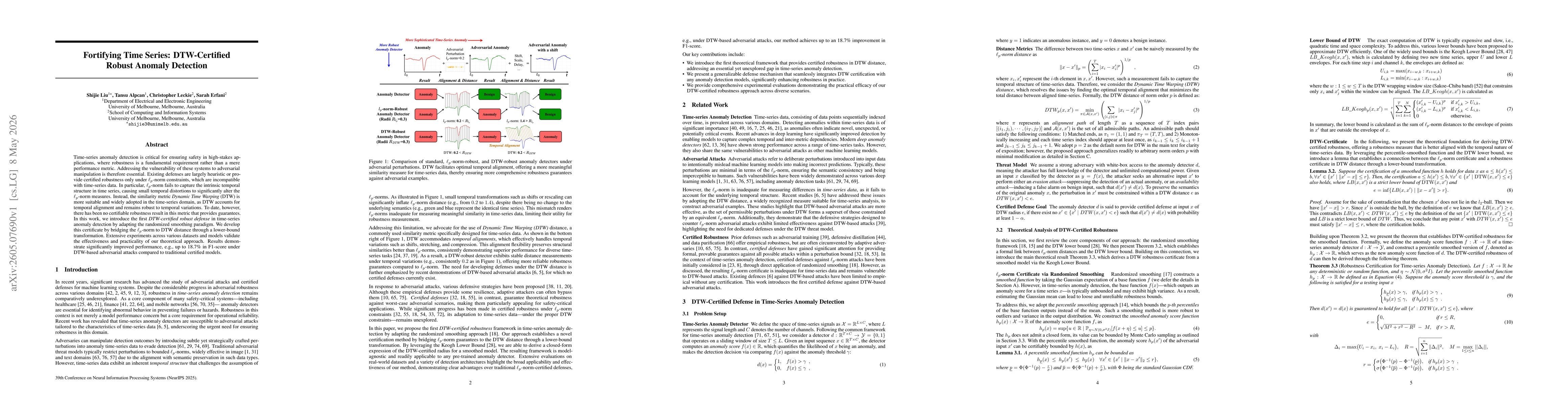 Thumbnail for Fortifying Time Series: DTW-Certified Robust Anomaly Detection