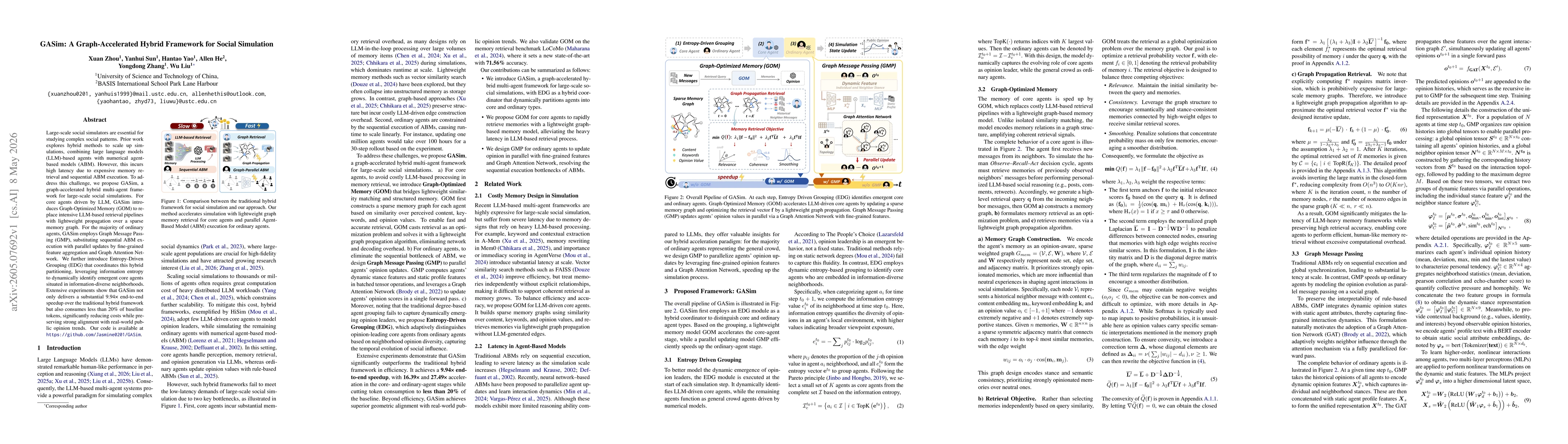 Thumbnail for GASim: A Graph-Accelerated Hybrid Framework for Social Simulation
