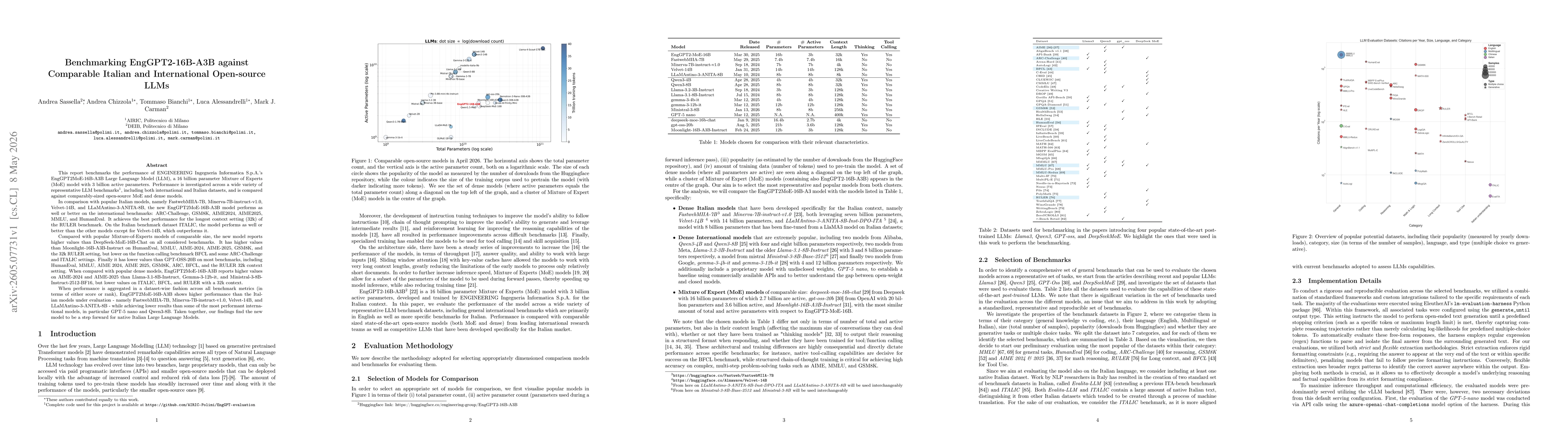 Thumbnail for Benchmarking EngGPT2-16B-A3B against Comparable Italian and International Open-source LLMs