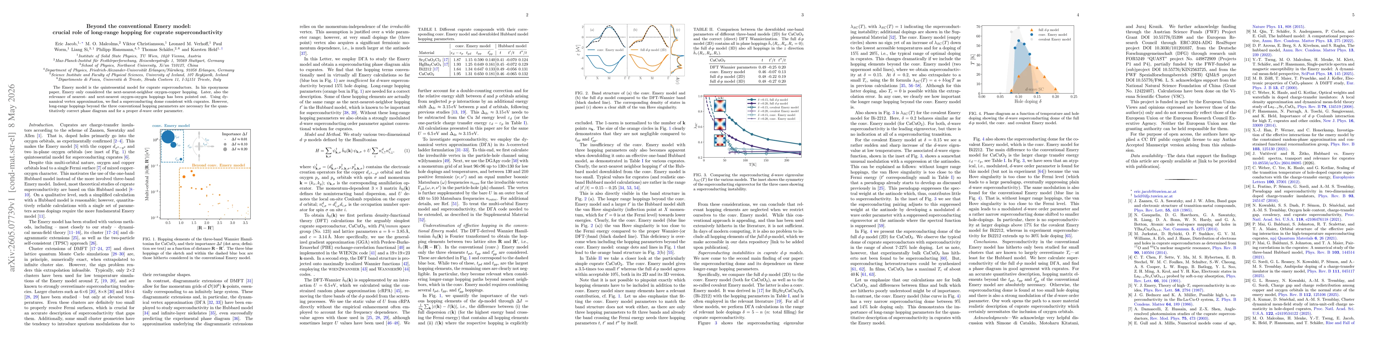 Thumbnail for Beyond the conventional Emery model: crucial role of long-range hopping for cuprate superconductivity