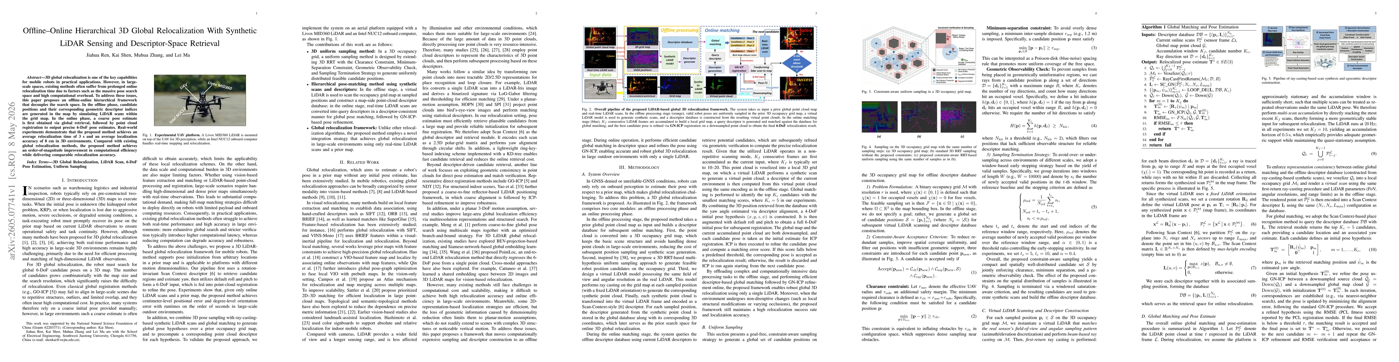 Thumbnail for Offline-Online Hierarchical 3D Global Relocalization With Synthetic LiDAR Sensing and Descriptor-Space Retrieval