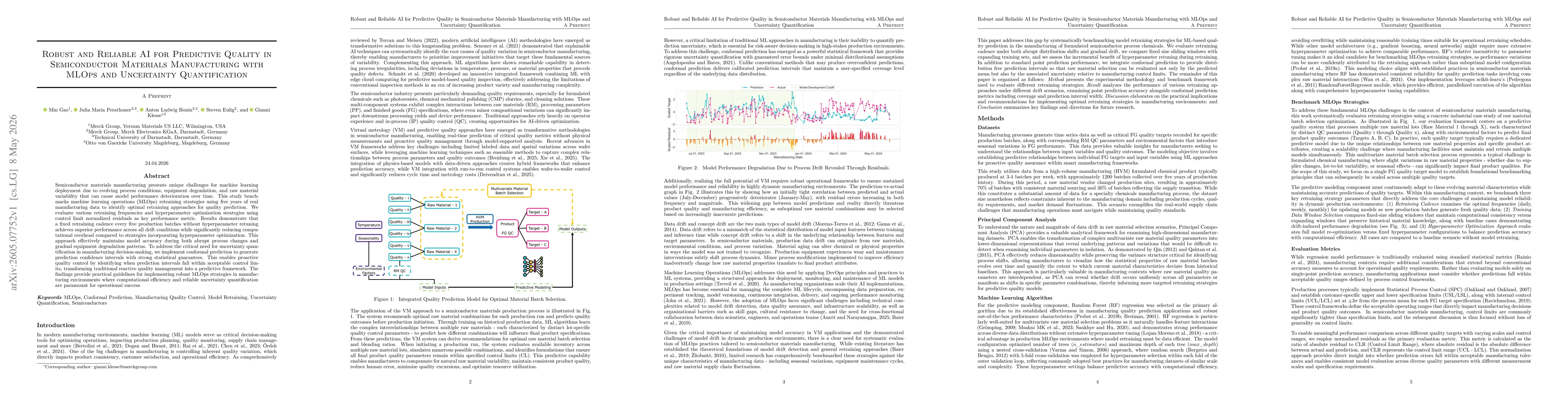Thumbnail for Robust and Reliable AI for Predictive Quality in Semiconductor Materials Manufacturing with MLOps and Uncertainty Quantification