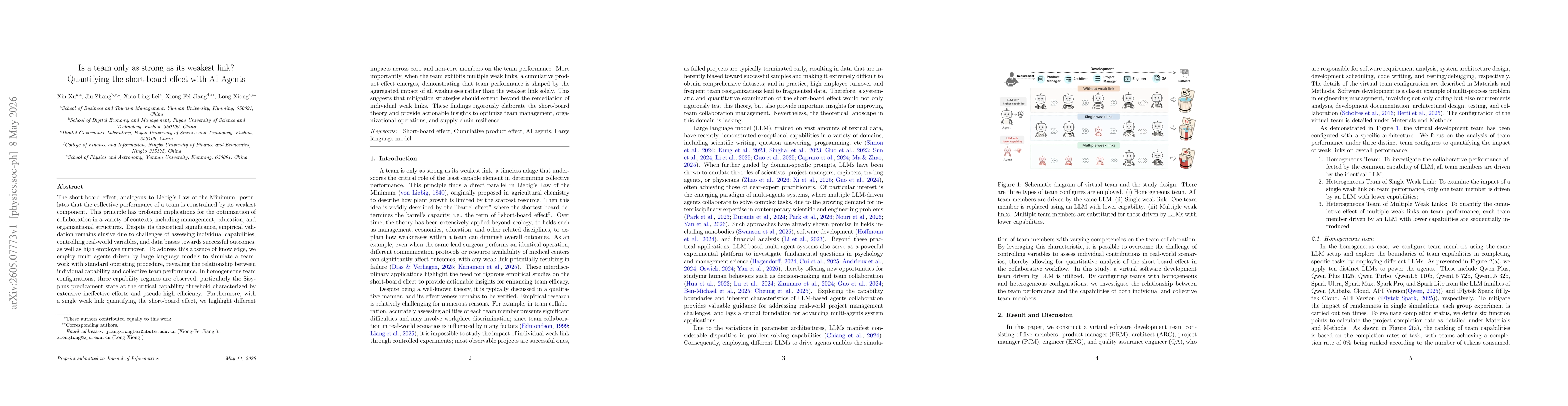 Thumbnail for Is a team only as strong as its weakest link? Quantifying the short-board effect with AI Agents