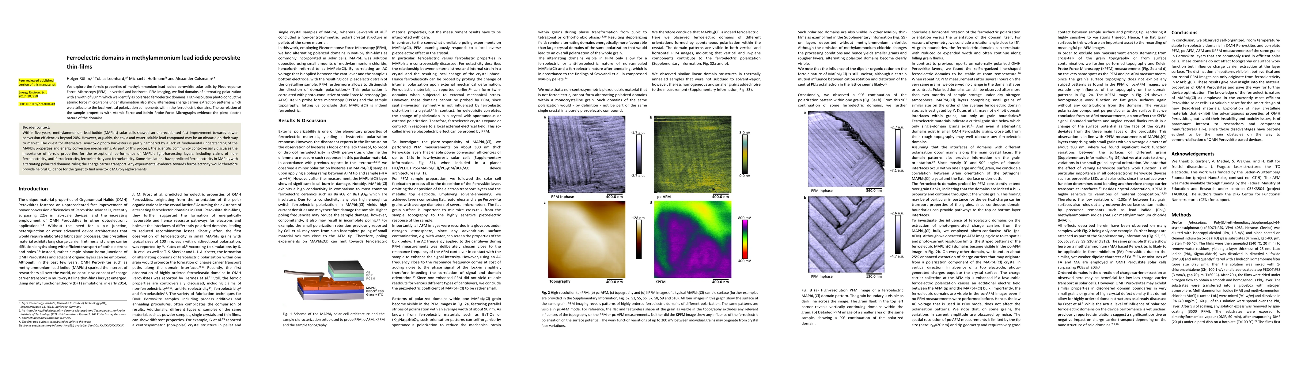 Thumbnail for Ferroelectric domains in methylammonium lead iodide perovskite thin-films
