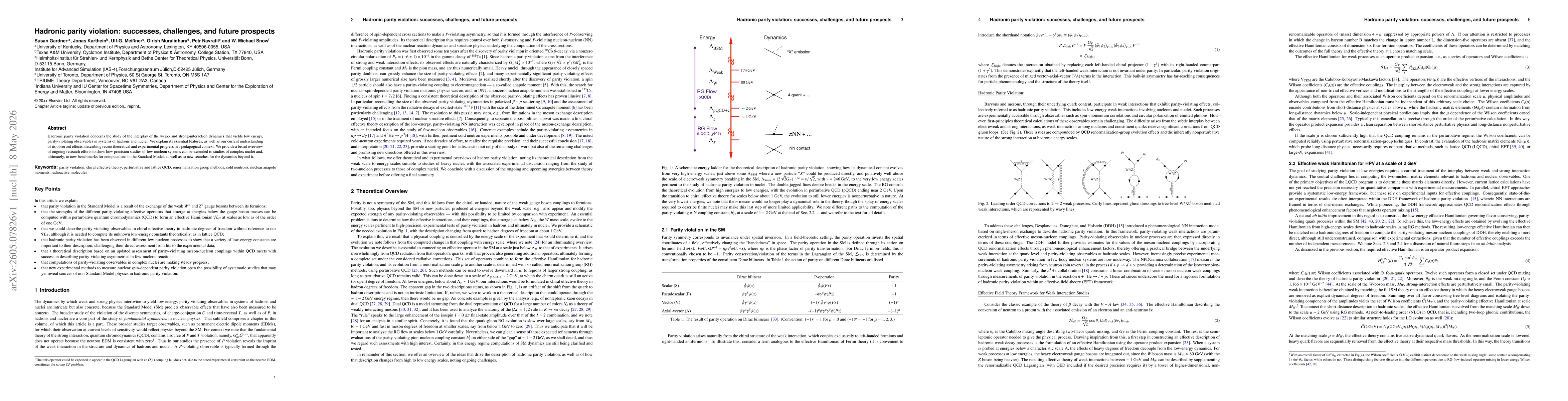 Thumbnail for Hadronic parity violation: successes, challenges, and future prospects