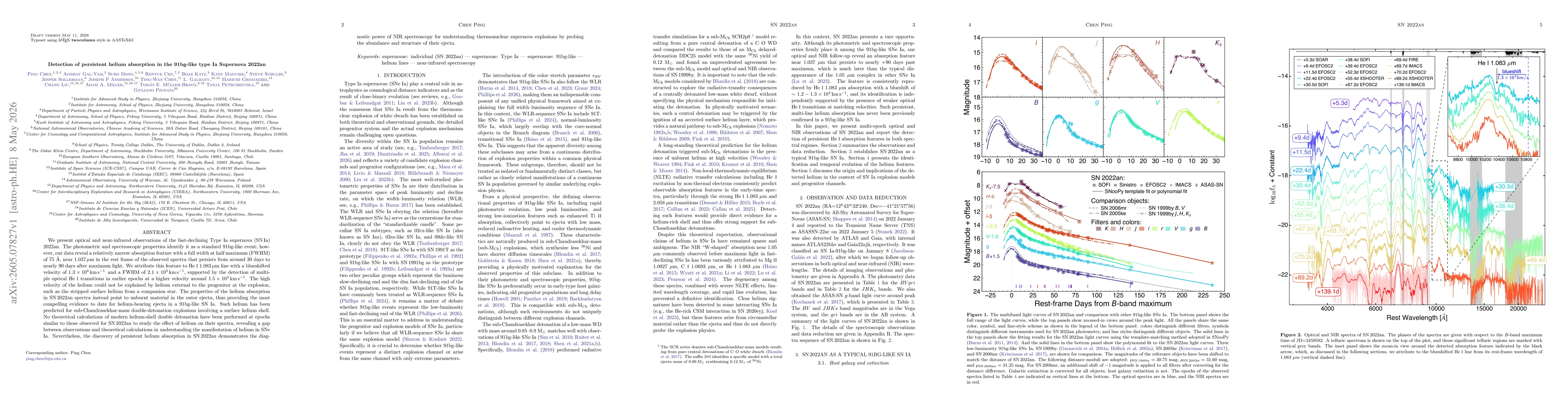 Thumbnail for Detection of persistent helium absorption in the 91bg-like type Ia Supernova 2022an