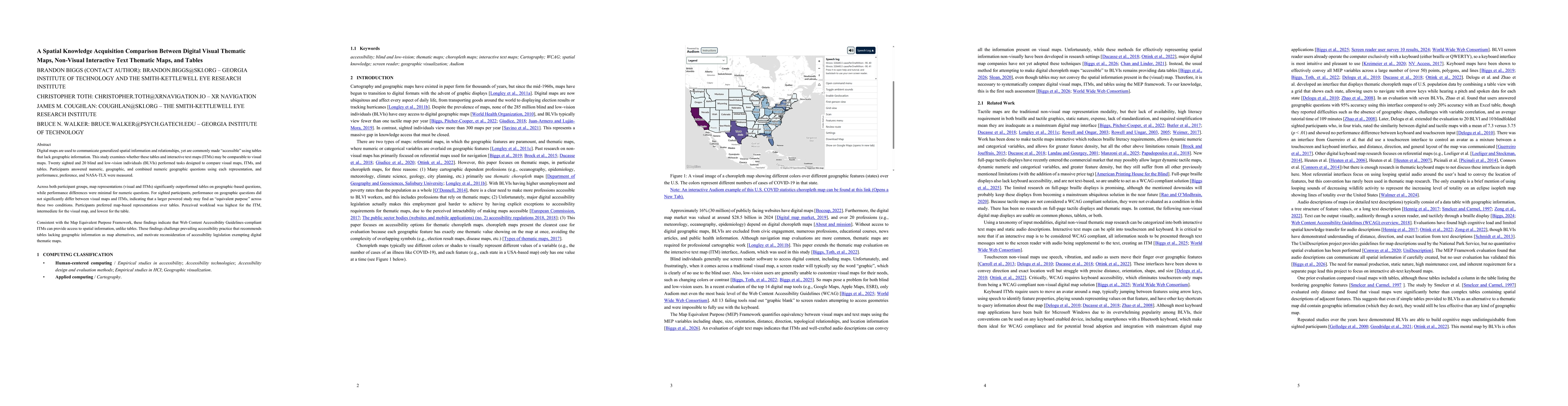 Thumbnail for A Spatial Knowledge Acquisition Comparison Between Digital Visual Thematic Maps, Non-Visual Interactive Text Thematic Maps, and Tables