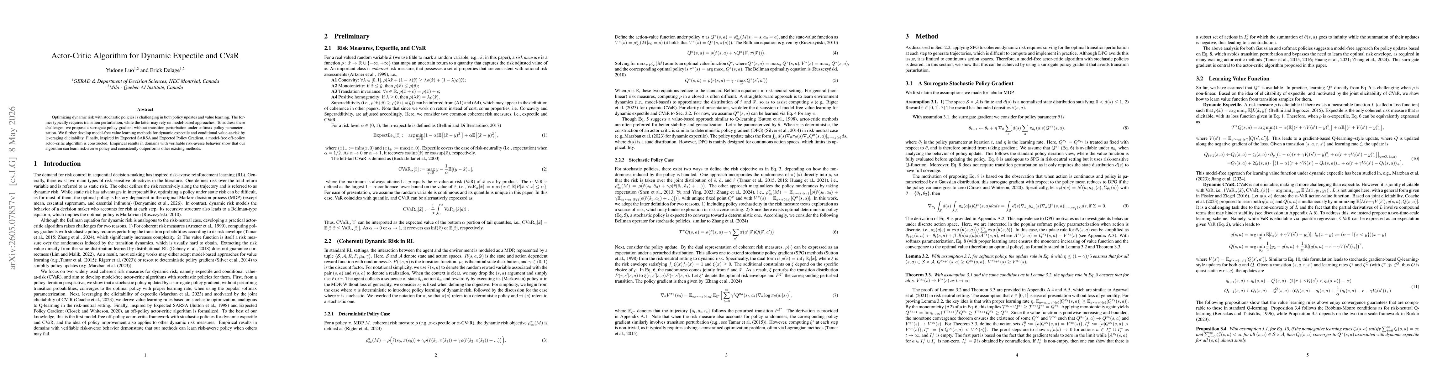 Thumbnail for Actor-Critic Algorithm for Dynamic Expectile and CVaR