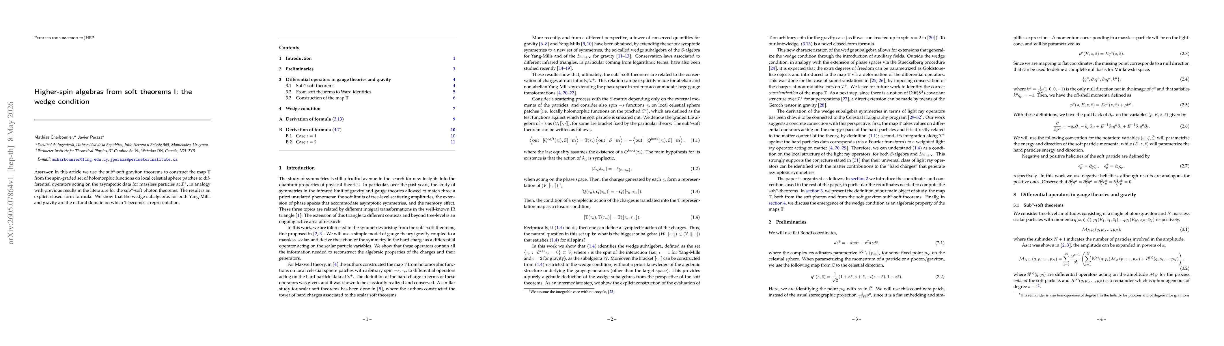 Thumbnail for Higher-spin algebras from soft theorems I: the wedge condition