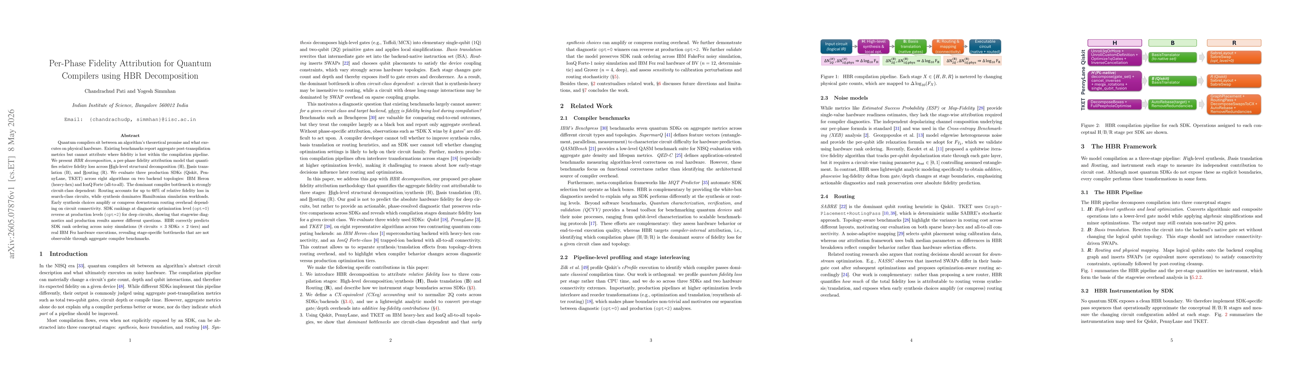 Thumbnail for Per-Phase Fidelity Attribution for Quantum Compilers using HBR Decomposition