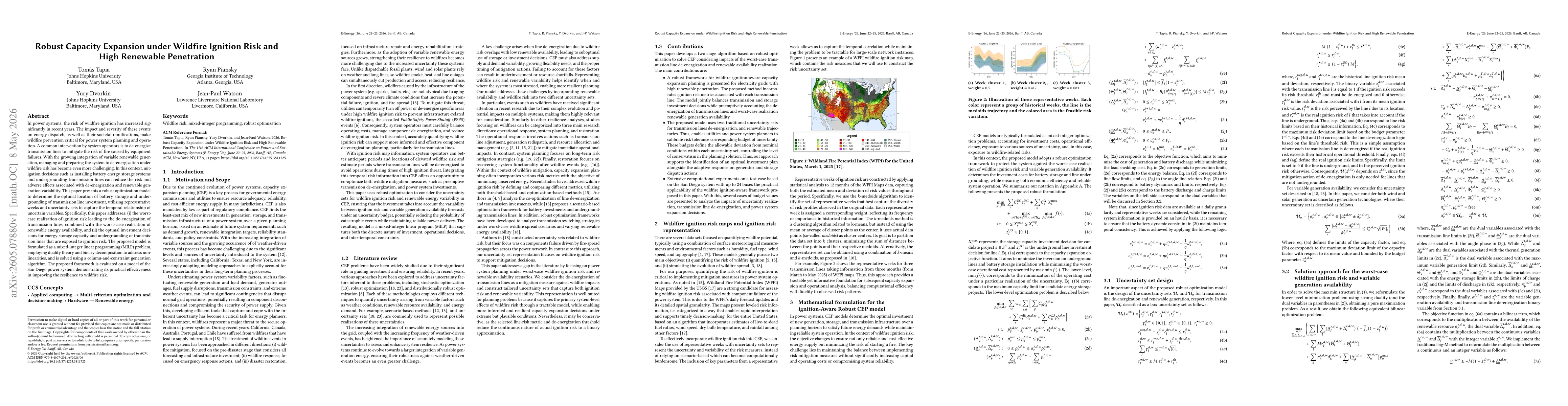Thumbnail for Robust Capacity Expansion under Wildfire Ignition Risk and High Renewable Penetration
