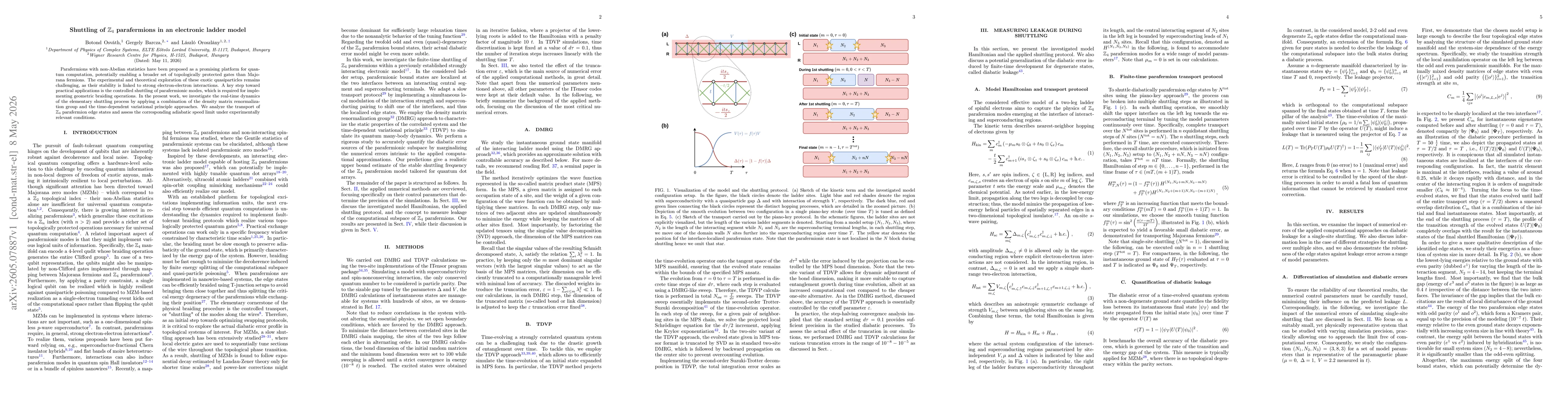 Thumbnail for Shuttling of $\mathbb{Z}_4$ parafermions in an electronic ladder model