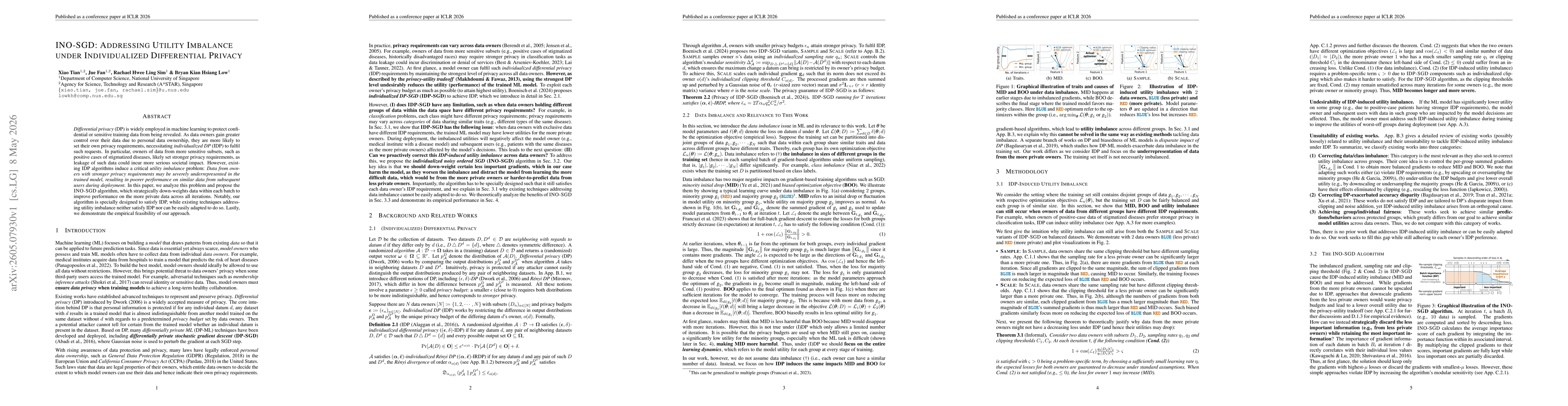 Thumbnail for INO-SGD: Addressing Utility Imbalance under Individualized Differential Privacy