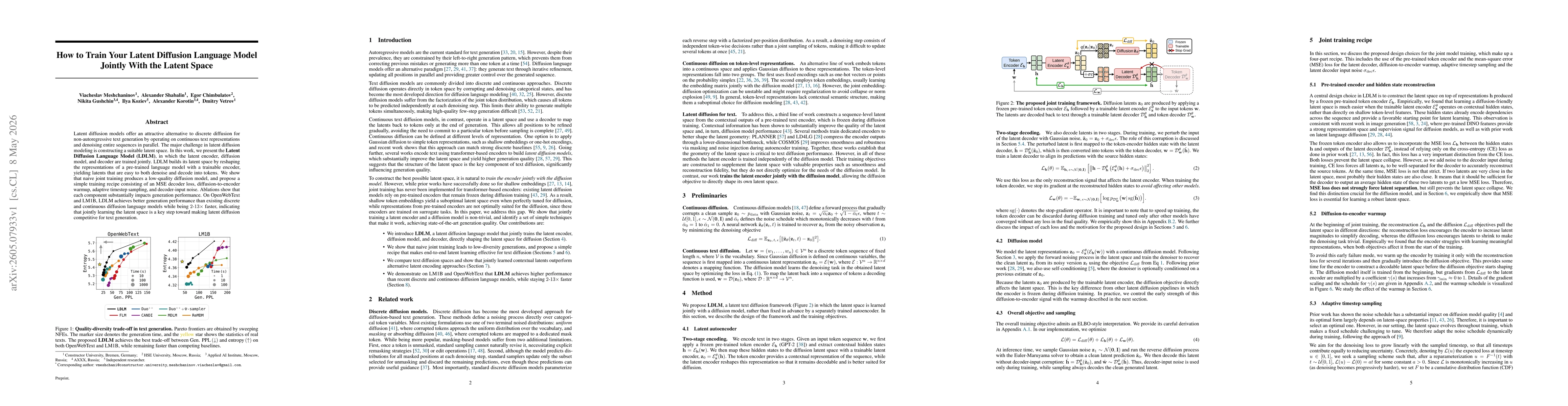 Thumbnail for How to Train Your Latent Diffusion Language Model Jointly With the Latent Space