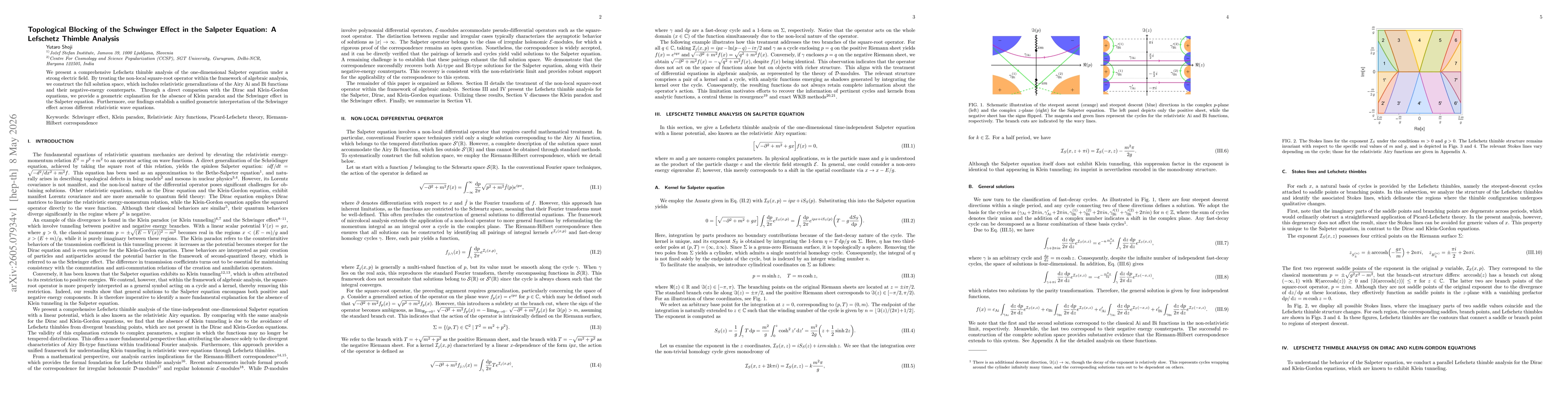 Thumbnail for Topological Blocking of the Schwinger Effect in the Salpeter Equation: A Lefschetz Thimble Analysis