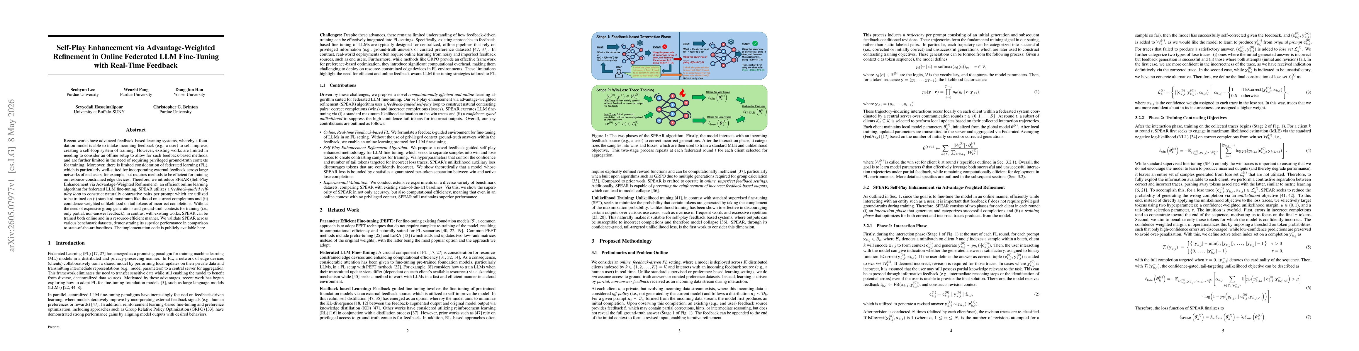 Thumbnail for Self-Play Enhancement via Advantage-Weighted Refinement in Online Federated LLM Fine-Tuning with Real-Time Feedback
