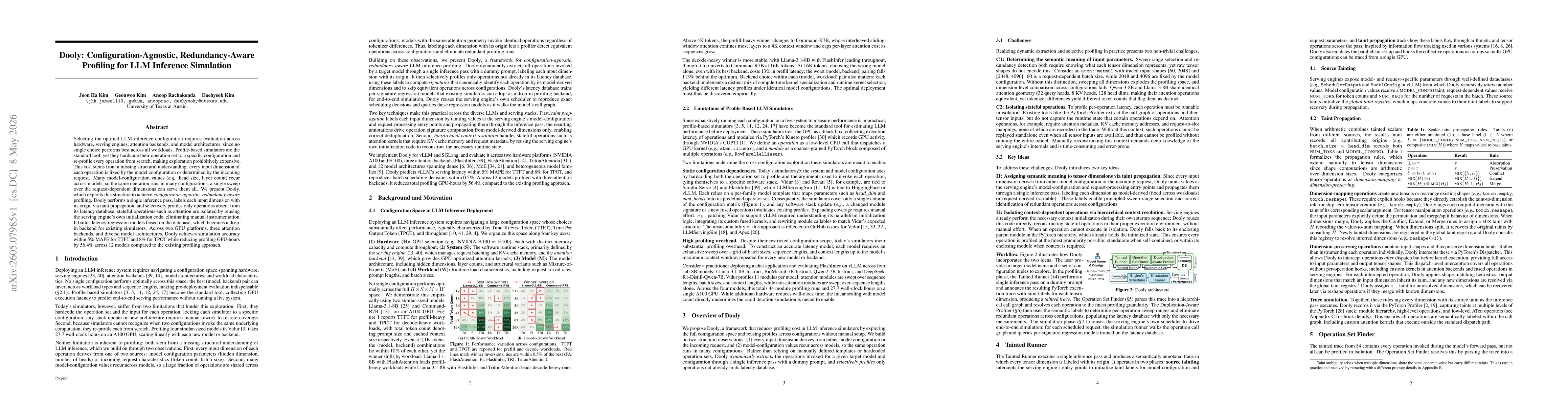 Thumbnail for Dooly: Configuration-Agnostic, Redundancy-Aware Profiling for LLM Inference Simulation