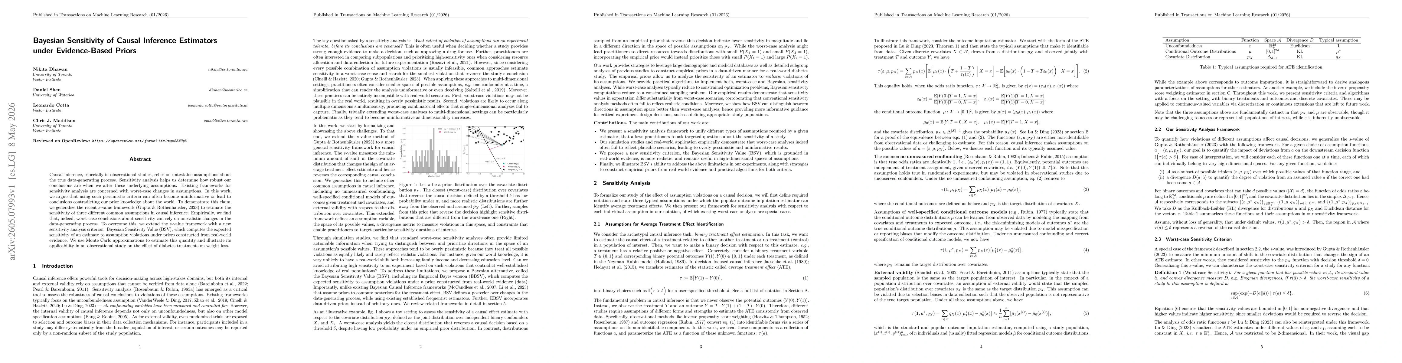 Thumbnail for Bayesian Sensitivity of Causal Inference Estimators under Evidence-Based Priors
