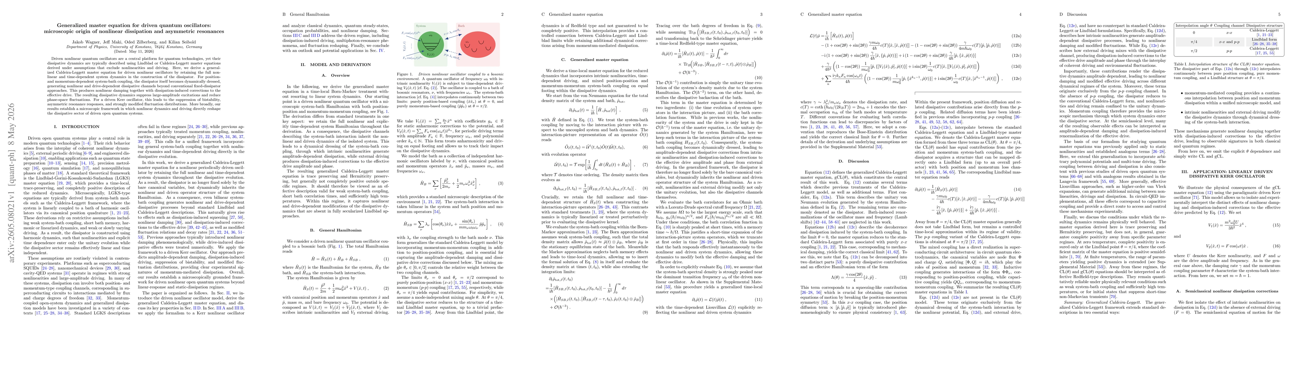 Thumbnail for Generalized master equation for driven quantum oscillators: microscopic origin of nonlinear dissipation and asymmetric resonances