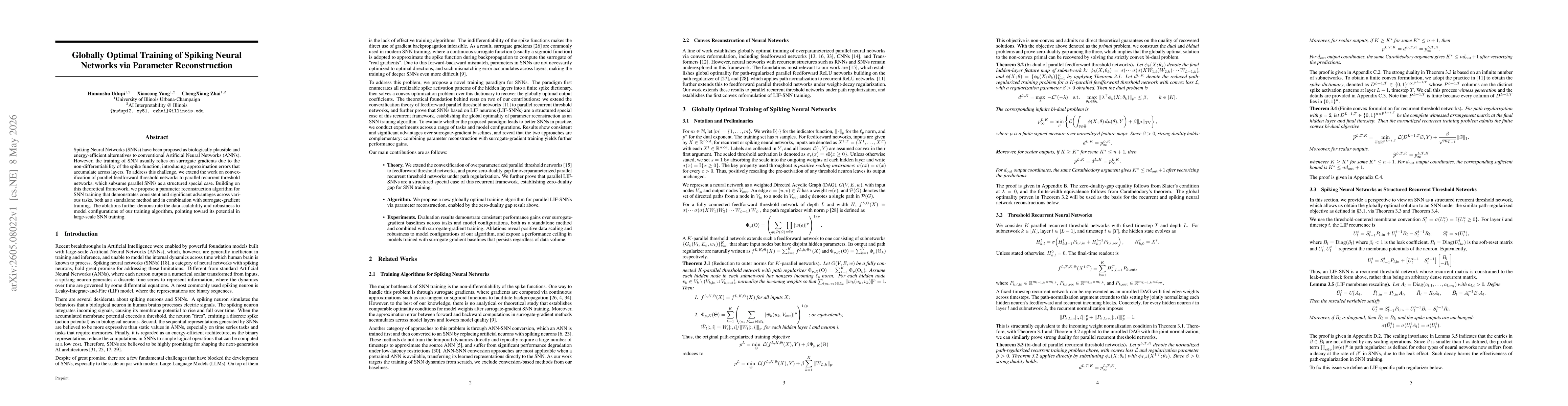 Thumbnail for Globally Optimal Training of Spiking Neural Networks via Parameter Reconstruction