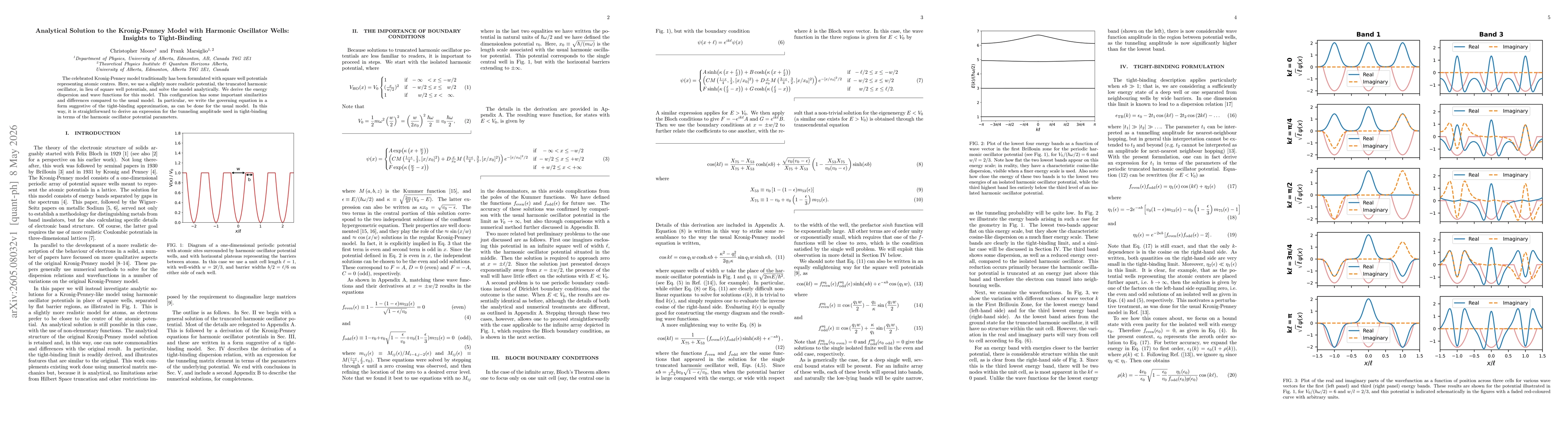 Thumbnail for Analytical Solution to the Kronig-Penney Model with Harmonic Oscillator Wells: Insights to Tight-Binding