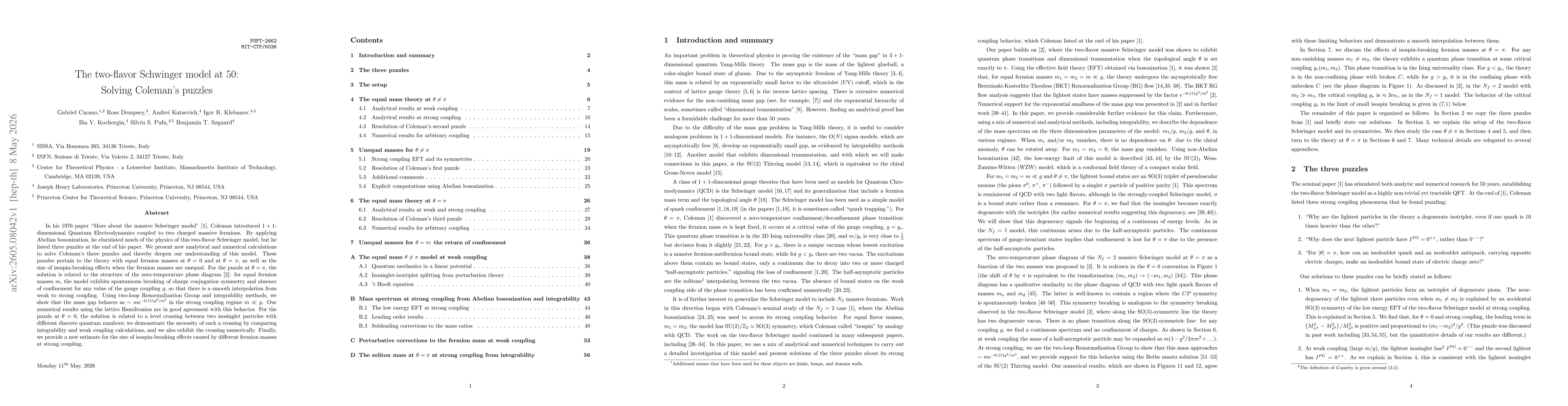 Thumbnail for The two-flavor Schwinger model at 50: Solving Coleman's puzzles