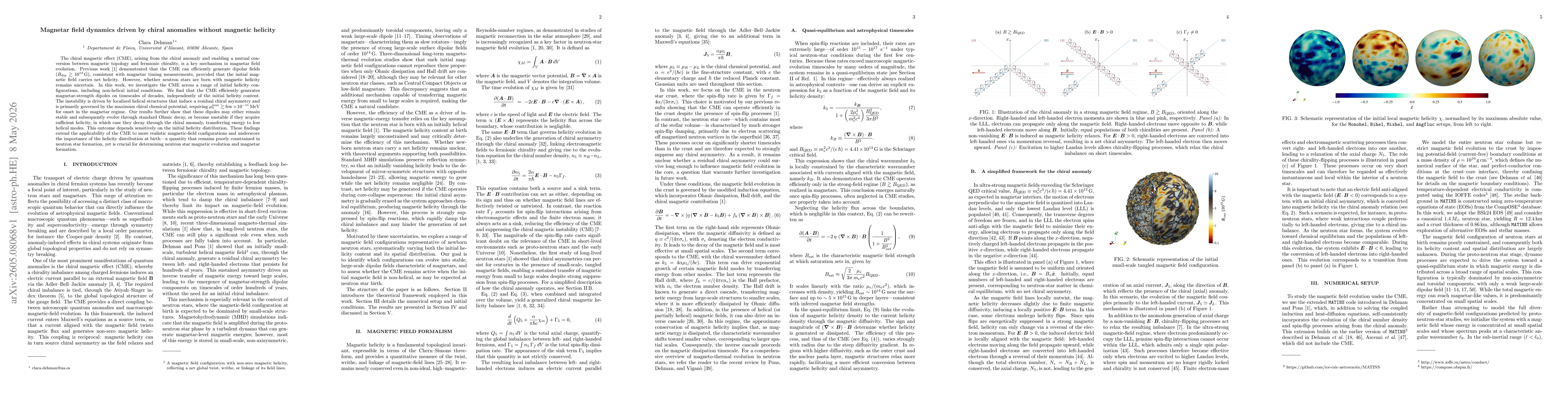 Thumbnail for Magnetar field dynamics driven by chiral anomalies without magnetic helicity
