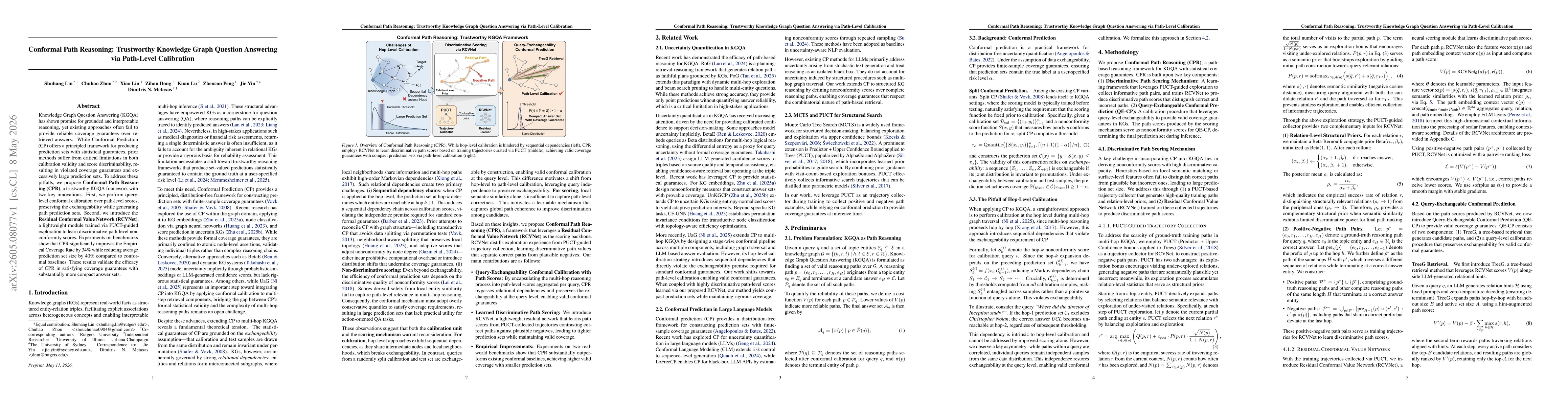 Thumbnail for Conformal Path Reasoning: Trustworthy Knowledge Graph Question Answering via Path-Level Calibration