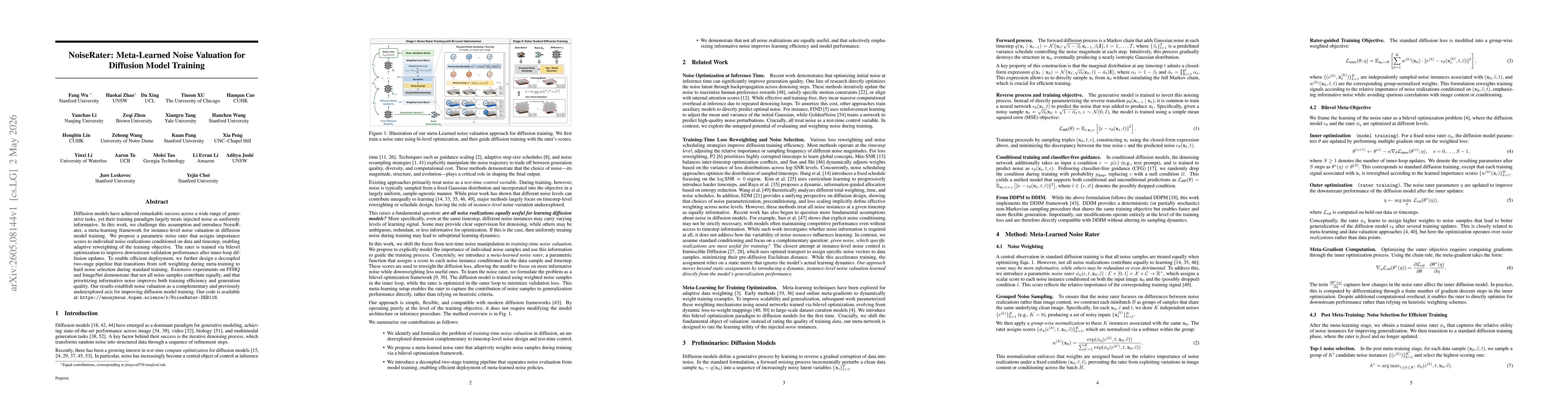 Thumbnail for NoiseRater: Meta-Learned Noise Valuation for Diffusion Model Training