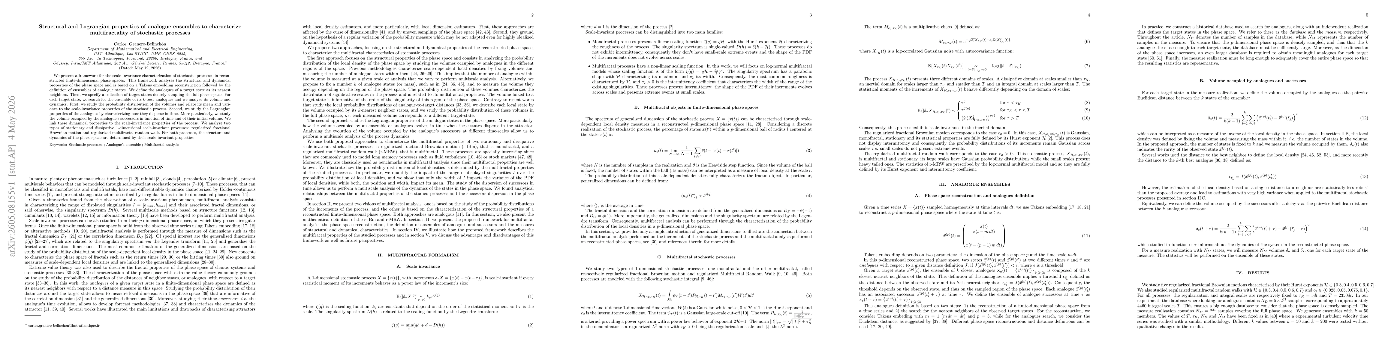 Thumbnail for Structural and Lagrangian properties of analogue ensembles to characterize multifractality of stochastic processes
