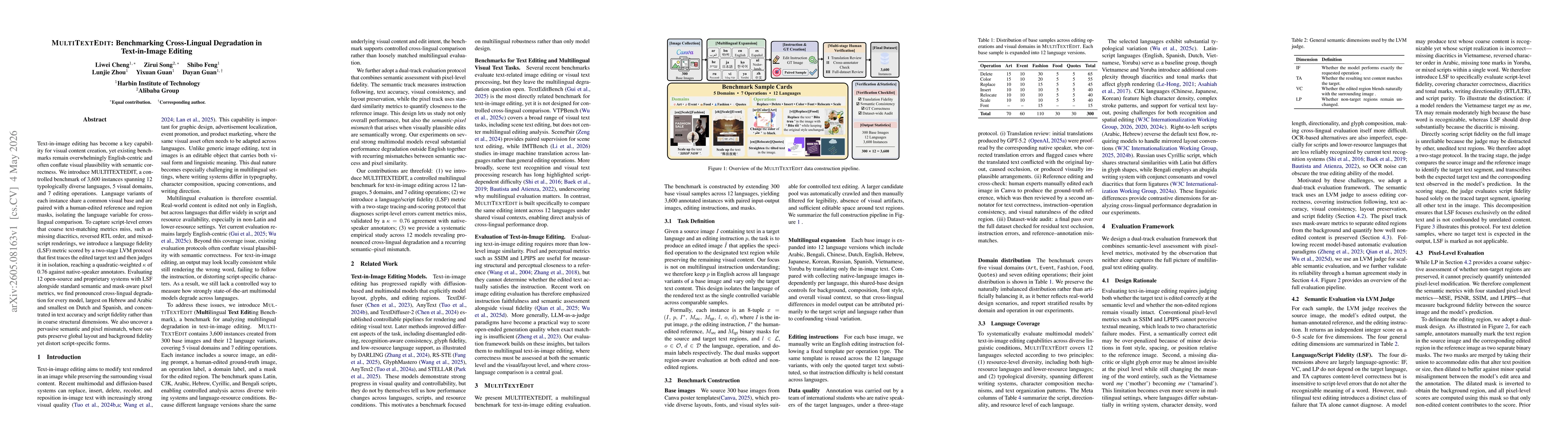 Thumbnail for MULTITEXTEDIT: Benchmarking Cross-Lingual Degradation in Text-in-Image Editing