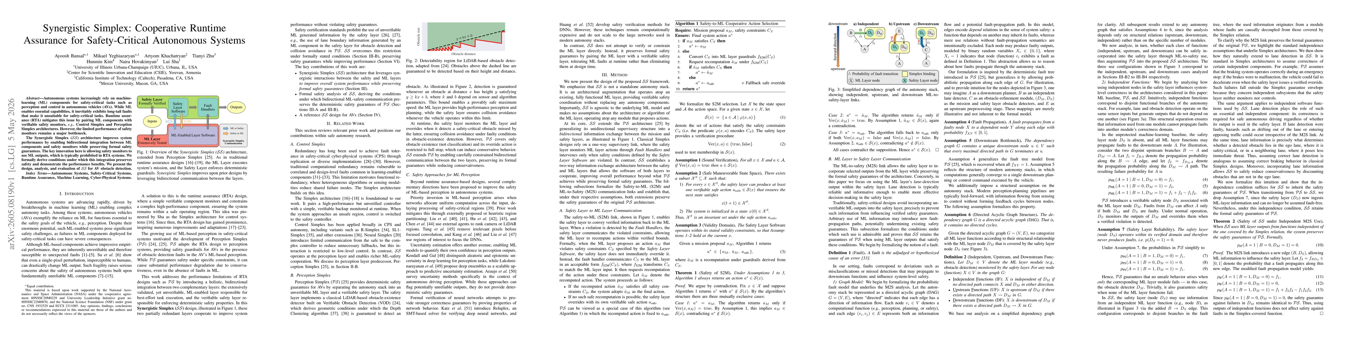 Thumbnail for Synergistic Simplex: Cooperative Runtime Assurance for Safety-Critical Autonomous Systems