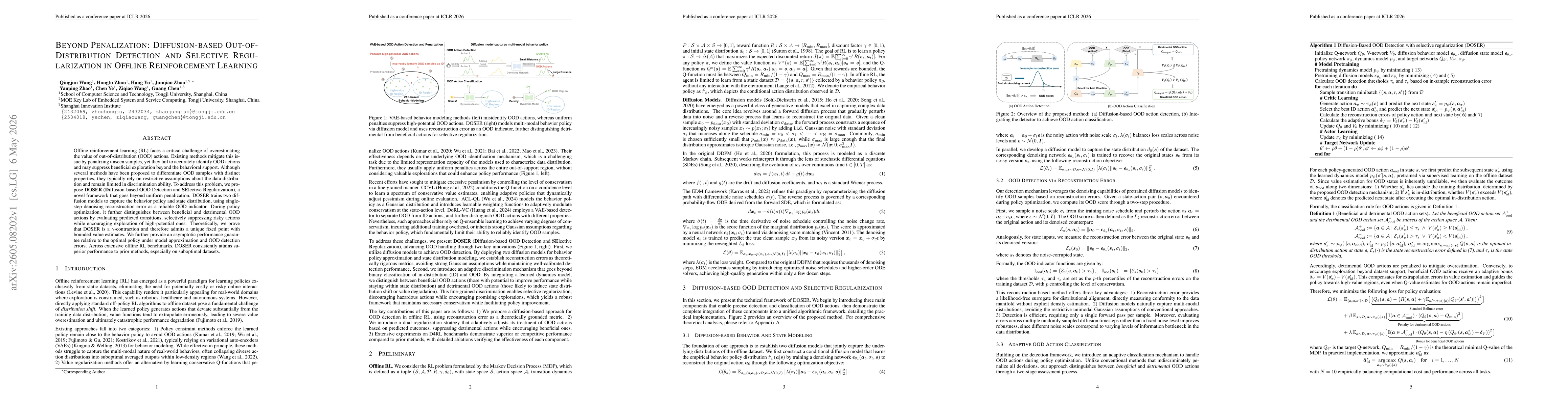 Thumbnail for Beyond Penalization: Diffusion-based Out-of-Distribution Detection and Selective Regularization in Offline Reinforcement Learning