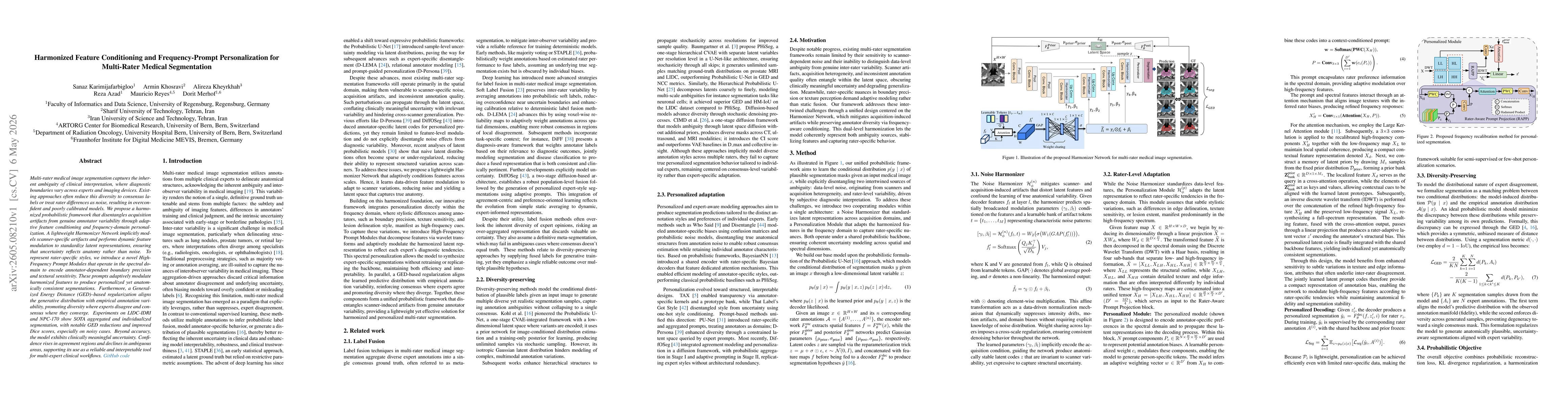 Thumbnail for Harmonized Feature Conditioning and Frequency-Prompt Personalization for Multi-Rater Medical Segmentation