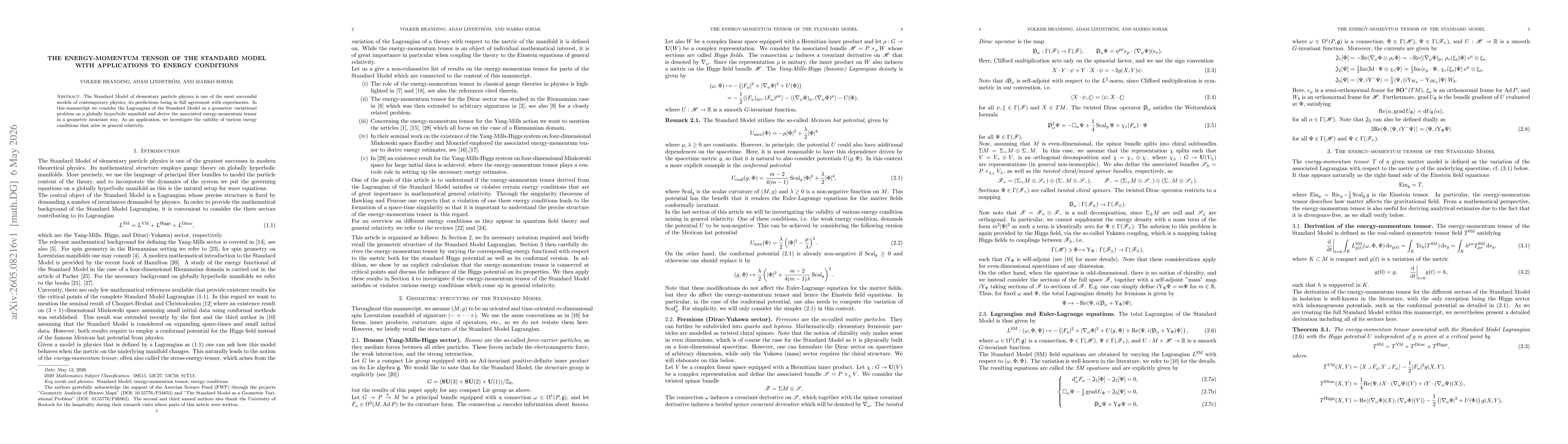 Thumbnail for The energy-momentum tensor of the Standard Model with applications to energy conditions