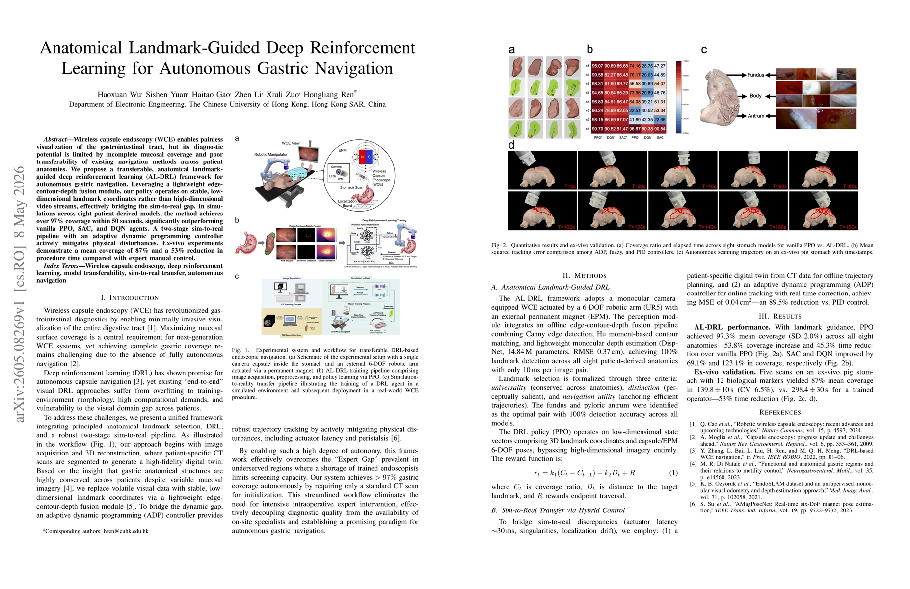 Thumbnail for Anatomical Landmark-Guided Deep Reinforcement Learning for Autonomous Gastric Navigation