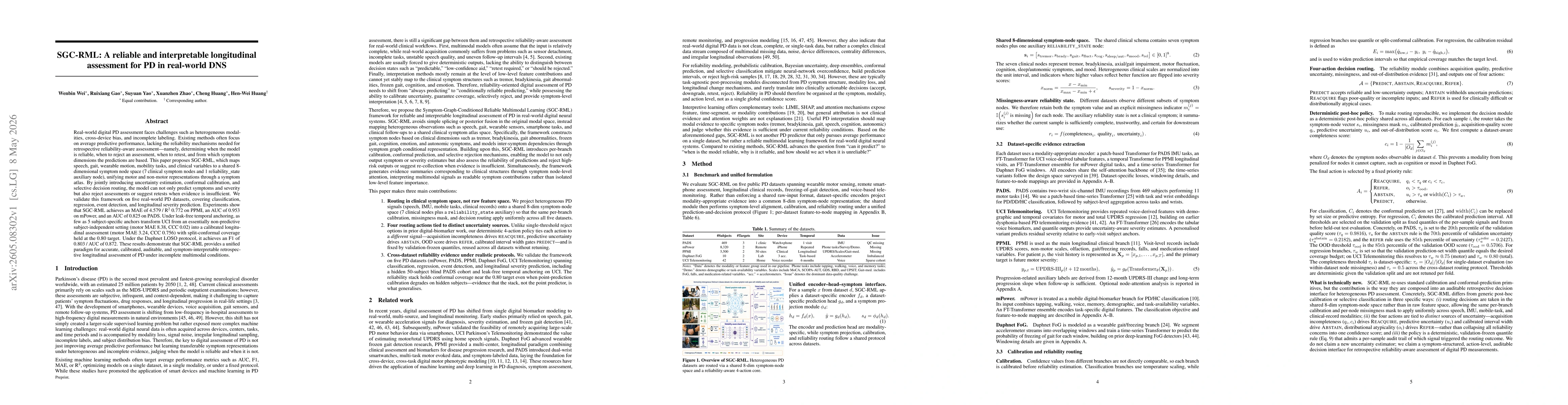 Thumbnail for SGC-RML: A reliable and interpretable longitudinal assessment for PD in real-world DNS