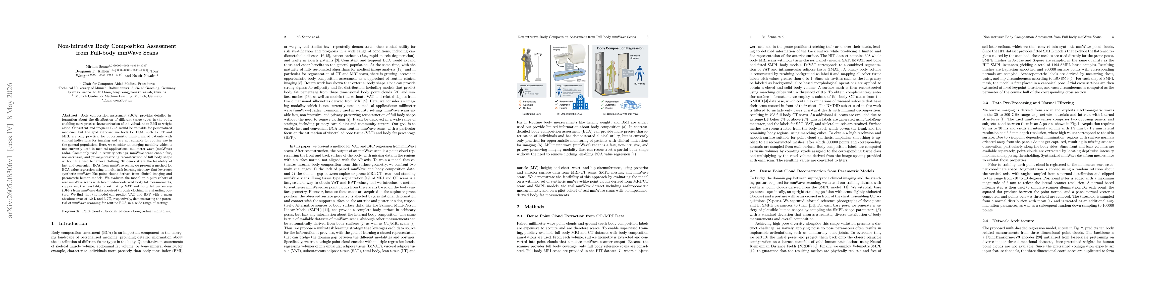Thumbnail for Non-intrusive Body Composition Assessment from Full-body mmWave Scans