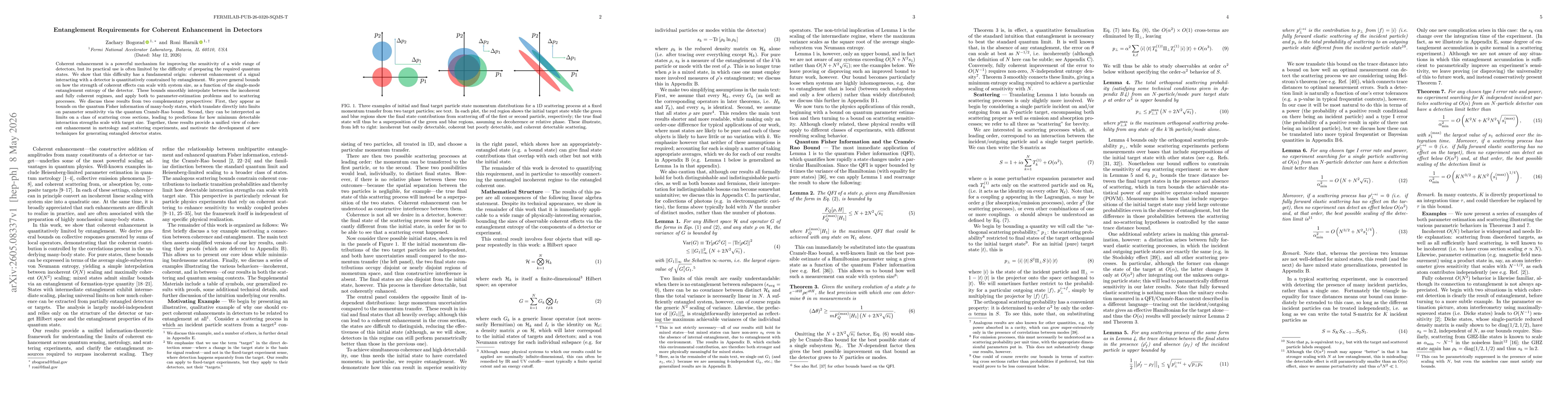 Thumbnail for Entanglement Requirements for Coherent Enhancement in Detectors